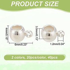 40 шт. 2-х цветные латунные трубчатые дужки KK-AR0003-89