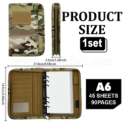 Quaderno a fogli mobili in tessuto con copertina con cerniera&nbsp;AJEW-WH0410-406C