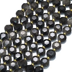 Бусы из натурального серебра обсидиан G-C116-A106-01