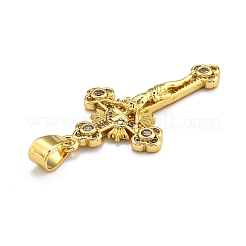 Латунные микропаве прозрачные подвески с фианитом ZIRC-J025-50G