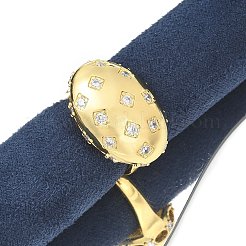 Латунные кольца из манжеты с прозрачным цирконием RJEW-M029-04G