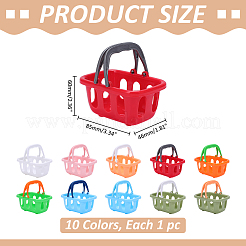 10 pz 10 colori cestino della spesa ornamenti in miniatura in plastica&nbsp;DJEW-ME0001-21