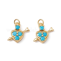 Подвески из кубического циркония темно-синего цвета из латуни с гальваническим покрытием&nbsp;ZIRC-C040-40G