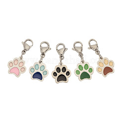 20 шт. 5-х цветные эмалевые подвесные маркеры для стежков из нержавеющей стали 304 HJEW-GO00006