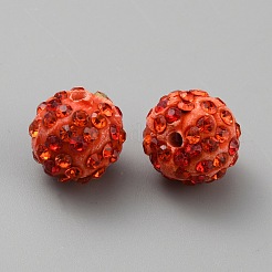 Ручной полимерной глины шариков Rhinestone CLAY-WH0011-08K