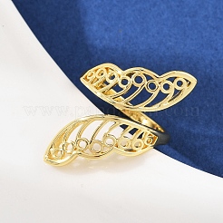 Латунь регулируемые манжеты кольца RJEW-C139-16A-G