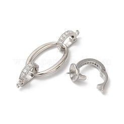 Реечное покрытие латунь микро паве прозрачный кубический цирконий складные застежки&nbsp;KK-A222-08P