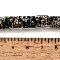 Нити стеклянных бусин из дихроичной фольги ручной работы&nbsp;DICH-U001-09G