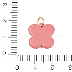 スプレー塗装された304ステンレススチールペンダント  バタフライチャーム  ゴールドカラー  ピンク  15.5x15.5x4mm  穴：4.5mm&nbsp;STAS-D262-02D
