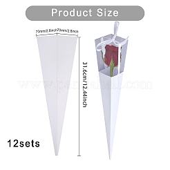 Kegel irisierende papier einzelne rose verpackung geschenkboxen&nbsp;CON-WH0085-50A
