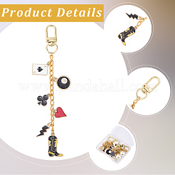 2 pièces 2 styles de décorations de pendentif en alliage d'émail&nbsp;HJEW-BM0001-46C
