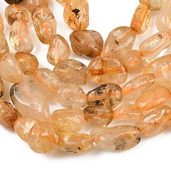 Нити бусин из натурального золота с рутилированным кварцем&nbsp;G-C272-01