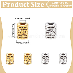 100 шт. 2 цвета бусины из сплава в тибетском стиле&nbsp;FIND-LP0001-13