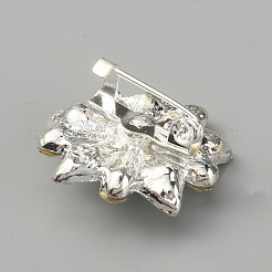 Kristall-Strass-Blumen-Anstecknadel&nbsp;JEWB-WH0010-36A
