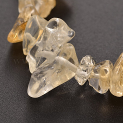 Натуральный цитрин (окрашенный и нагретый) из бисера эластичные браслеты&nbsp;BJEW-JB01823-03