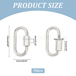 10 шт. подвески-замки с винтовым карабином из нержавеющей стали 304 STAS-UN0058-40P