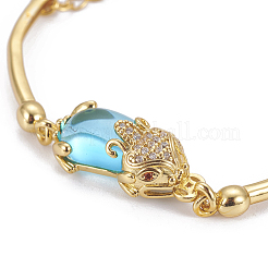 Золотой тон латуни ссылка браслеты&nbsp;BJEW-L639-14G