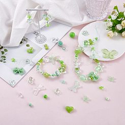 150 個ランダムローズアクリルビーズクマパステルスペーサービーズ蝶ルースビーズジュエリーキーホルダー電話ストラップ作る  グリーン  17mm&nbsp;JX543E