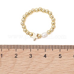 Dehnbare Fingerringe mit natürlichen Süßwasserzuchtperlen&nbsp;RJEW-JR01007