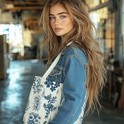Tragetaschen aus Canvas für Damen&nbsp;ABAG-WH0057-006