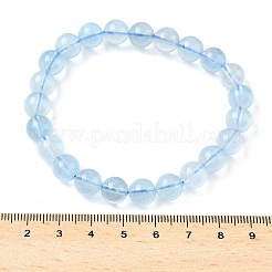 Браслеты из натуральных круглых бусин аквамарина для мужчин и женщин BJEW-U034-01D-02