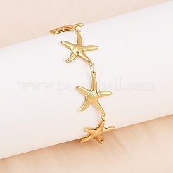 Браслеты-цепочки с изображением морских животных из нержавеющей стали 304&nbsp;BJEW-D359-15D-G