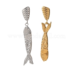 Серьги-гвоздики в виде рыб из нержавеющей стали 304&nbsp;EJEW-A140-01GP