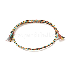 Ensemble de bracelets de cheville en cordon tressé en coton macramé 5 pièces&nbsp;AJEW-AN00486-05