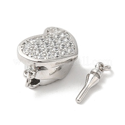 Застежки для коробок из прозрачного циркония с родиевым покрытием и 925 стерлинговой серебристой микропаве STER-M114-09P