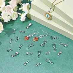 120スタイルの真鍮製アイスピックピンチベイル4個。  プラチナ  9~20x6~9x3~9mm  穴：3.5~4x4~6mm  30個/スタイル&nbsp;KK-SC0002-61