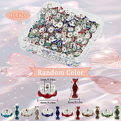 400 шт. латунные акриловые бусины-разделители со стразами&nbsp;RB-SP0001-09A