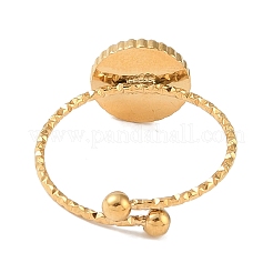 Ионное покрытие (ip) 304 нержавеющая сталь эмаль плоские круглые открытые манжеты кольца для женщин&nbsp;RJEW-L107-075A-G