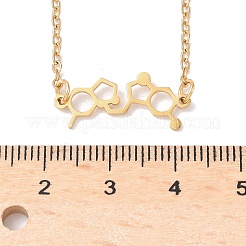 Ожерелья с подвесками из нержавеющей стали 304 с химическим символом&nbsp;NJEW-Z073-03G-06