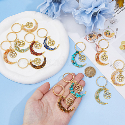 14 шт. 7 стиля брелок из сплава с драгоценными камнями в виде луны и звезд на тему чакры KEYC-DC00033