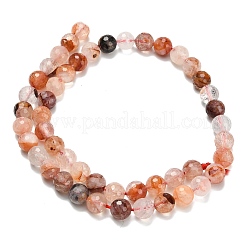 Нити бусин из натурального красного гематоидного кварца/железистого кварца класса А&nbsp;G-L642-F03-8mm