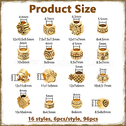 96 шт. 16 вида бусин в тибетском стиле в европейском стиле DIY-NB0012-43B