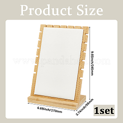 Бамбуковые стенды-органайзеры для ожерелья с наклонной спинкой&nbsp;NDIS-WH20007-01B-01