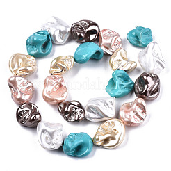 Fili di perle di conchiglia d'acqua dolce naturali galvanizzate&nbsp;SHEL-R113-01