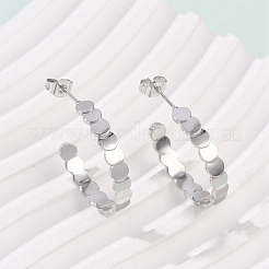 Серьги-гвоздики из нержавеющей стали 304 в форме буквы С&nbsp;EJEW-V004-05P