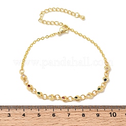 Латунь микро проложить кубического циркония браслеты ссылку&nbsp;BJEW-H639-10G