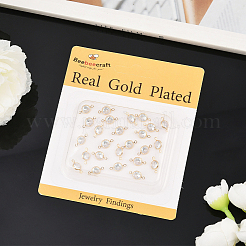 50 шт. латунные подвески-коннекторы с прозрачным кубическим цирконием&nbsp;KK-BBC0023-16