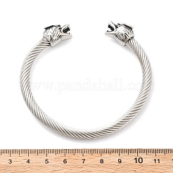 Мужские открытые браслеты-манжеты из нержавеющей стали Viking 304 BJEW-U001-07J-AS