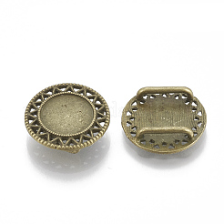 Breloques coulissantes supports de cabochon en alliage de style tibétain&nbsp;TIBE-Q086-038AB-FF