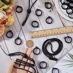 36 Silikonring mit 6 Polyester-Halsband-Lanyard zum Schutz vor Verlust des Anhängers.&nbsp;DIY-GF0008-08A