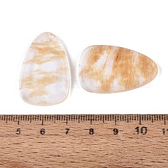 ウォーターメロンストーンガラスペンダント  ティアドロップチャーム  多面カット  32~33x20~21x3.5~4mm  穴：1.6~1.8mm&nbsp;G-Q601-38I
