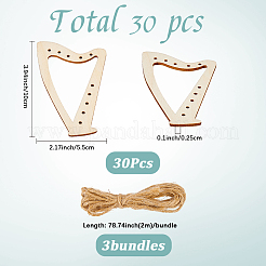 10 шт. необработанные пустые деревянные подвески для художественной росписи DIY-WH20063-005B