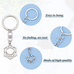 6 шт. 3 стиля сплава чакры брелки с подвеской символ KEYC-FG0001-14