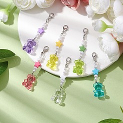 Прозрачный акриловый кулон в виде медведя и звезды&nbsp;X1-HJEW-JM02025