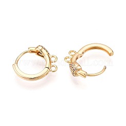 Латунный микропаве кубический цирконий кольцо серьги фурнитура KK-N261-45G