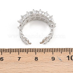 Манжеты из латуни с микро паве кубический цирконий для женщин&nbsp;RJEW-Z113-49P